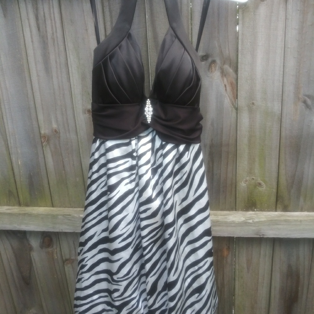 Blk and wht zebra print dress